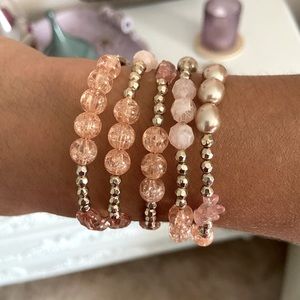 Fun Pink & Gold Wrap Around Bracelet.